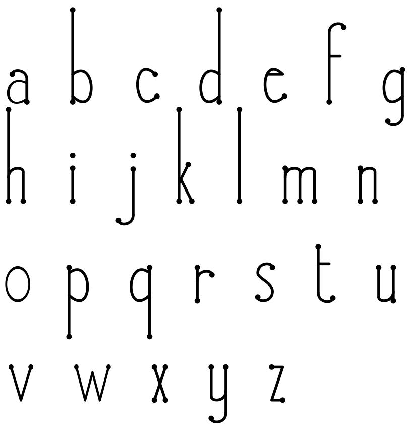 Kristen's bead-shaped font
