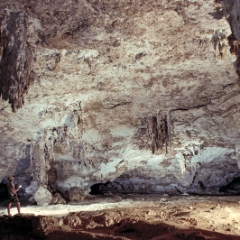 Mona Island large room with two cavers