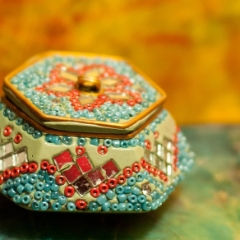 Closeup of mosaic box