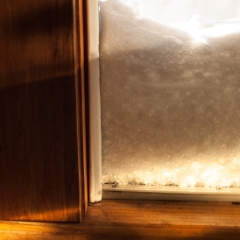 Snow behind the door