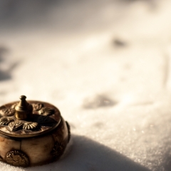 Tiny box in snow