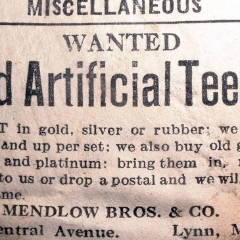 Old artificial teeth