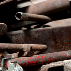 Rusty farm tools 