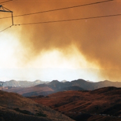 Smokey landscape from Route 5 fire