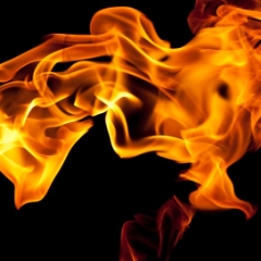 Feathery fire fabric