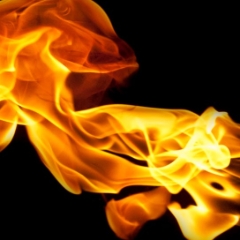 Volcanic eruption of fire