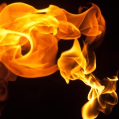 Volcanic explosion of fire