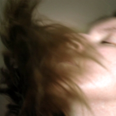 Flippy hair, head thrown back