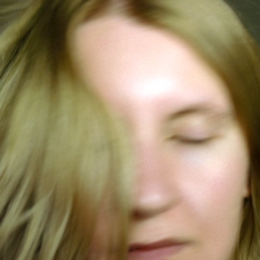 Flippy hair with eyes closed